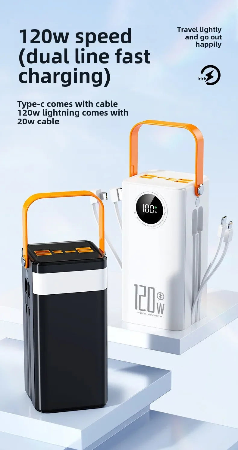 Premium Power Bank with 4 Built in Cables for Outdoor & Travel