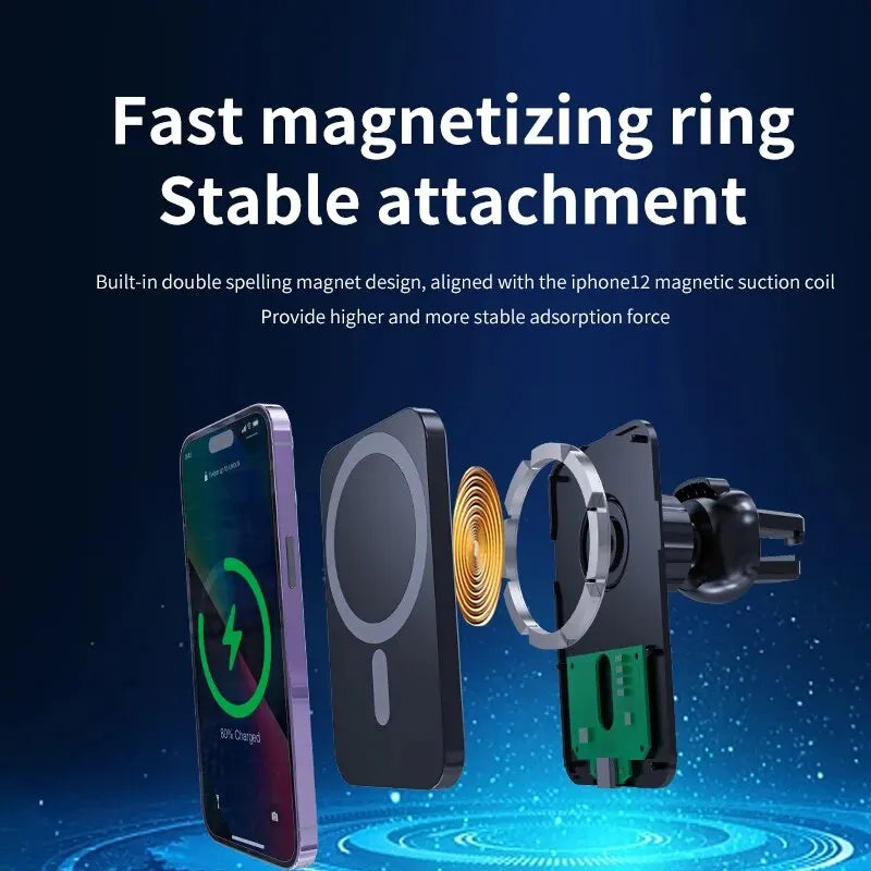 Premium MageSafe Magnetic Wireless Car Charger mount