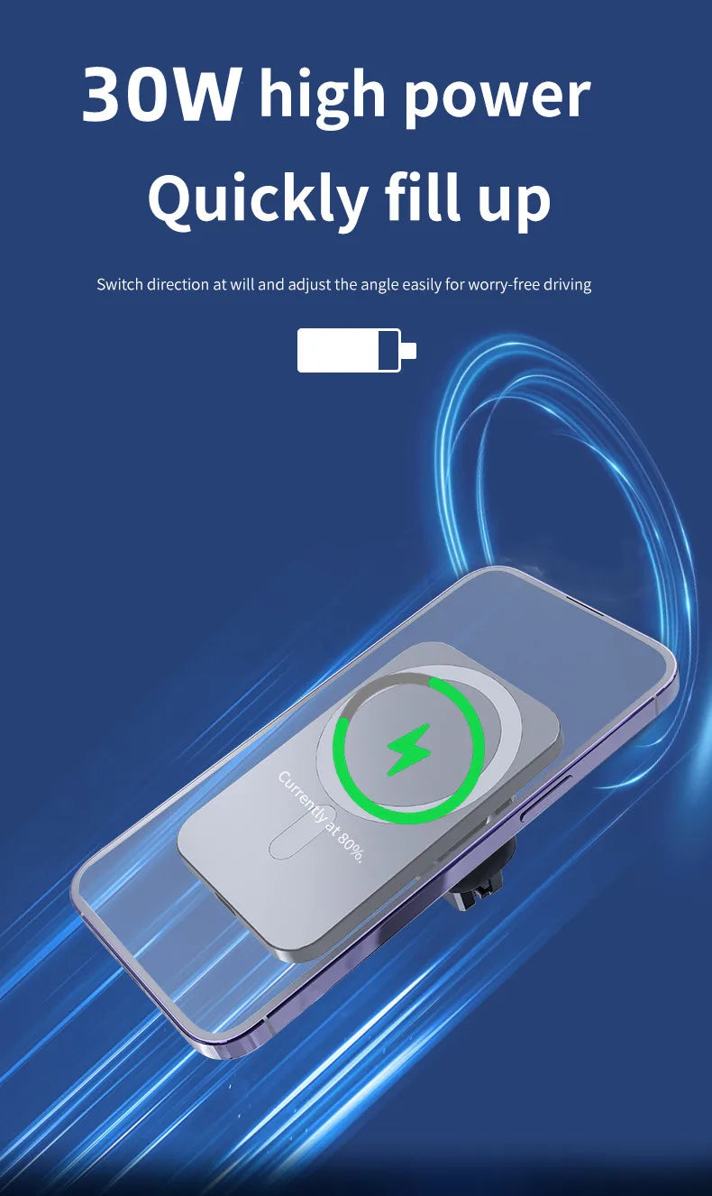 Soporte de carga inalámbrica magnética MagSafe premium para coche