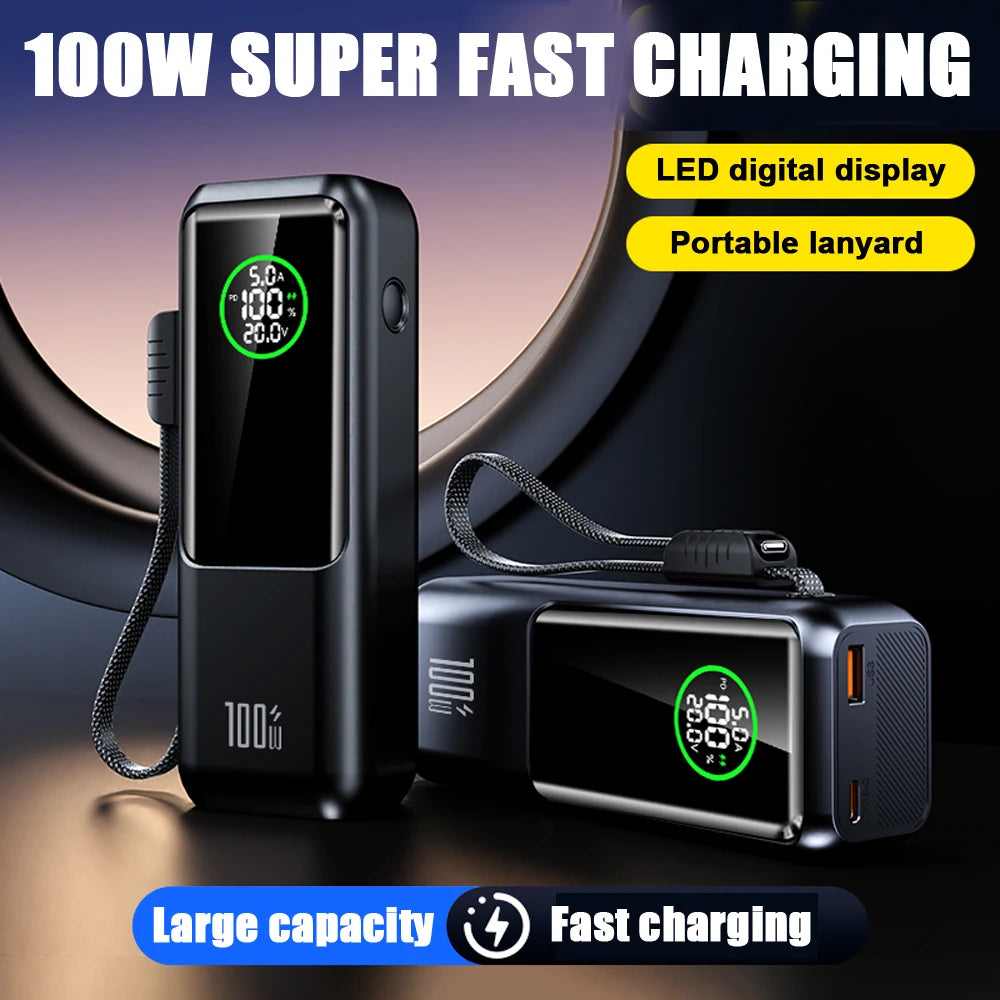 Premium Power Bank with Built in Cable & Fast Charging
