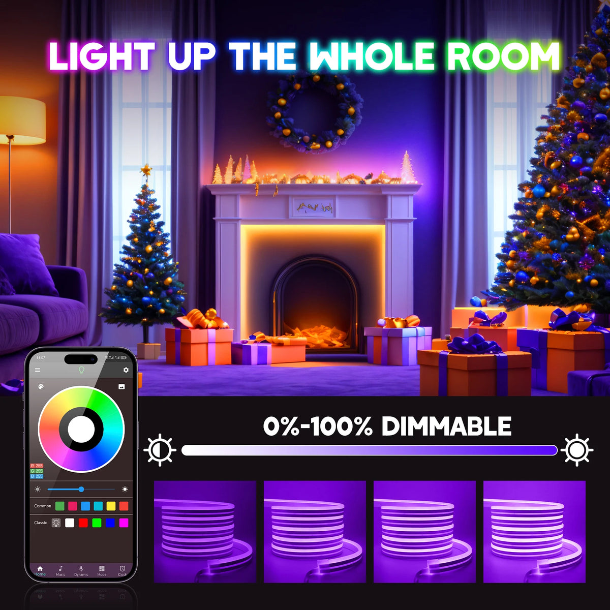 Premium RGB LED Neon LED Strip Light with Music Sync