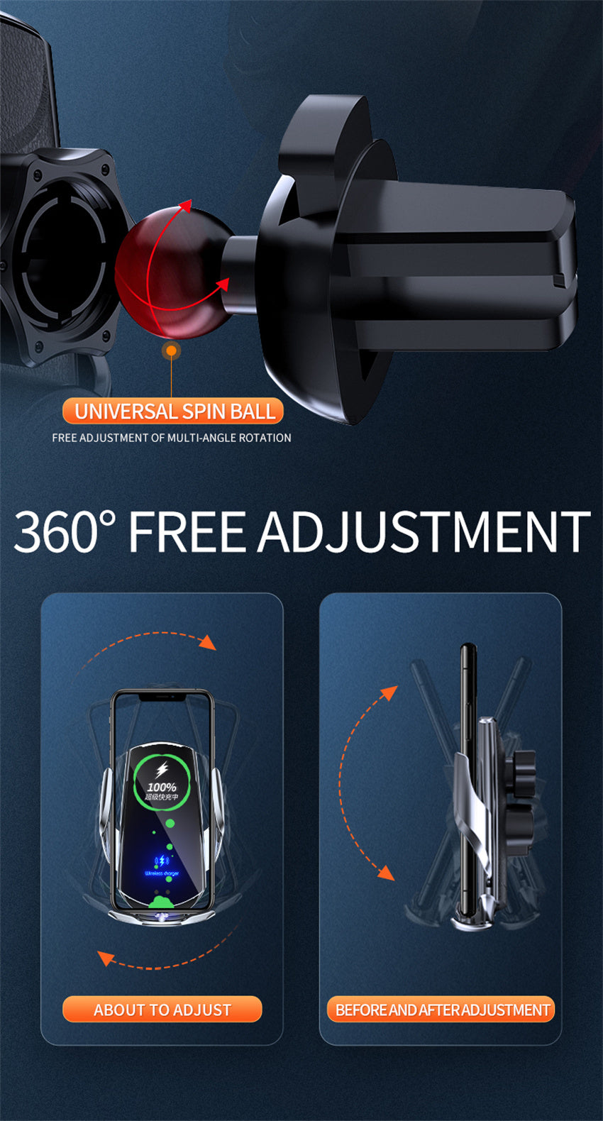 Premium Smart Sensor Car Wireless Charger