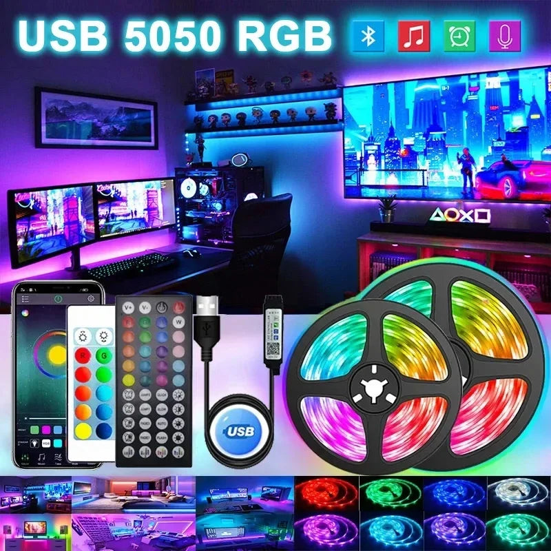 Tiras de luces LED RGB premium con sincronización de música
