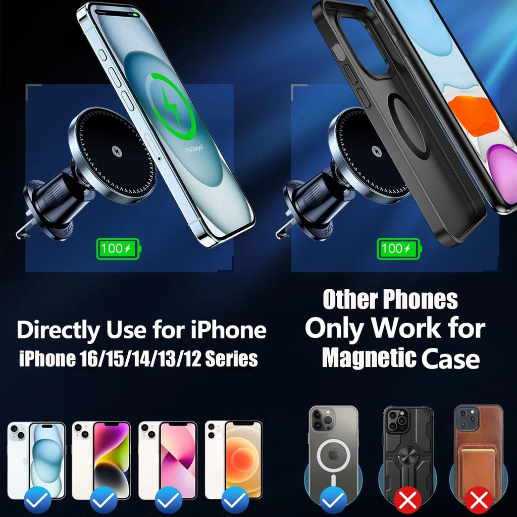 Premium Magnetic Wireless Car Charger Air Vent Mount