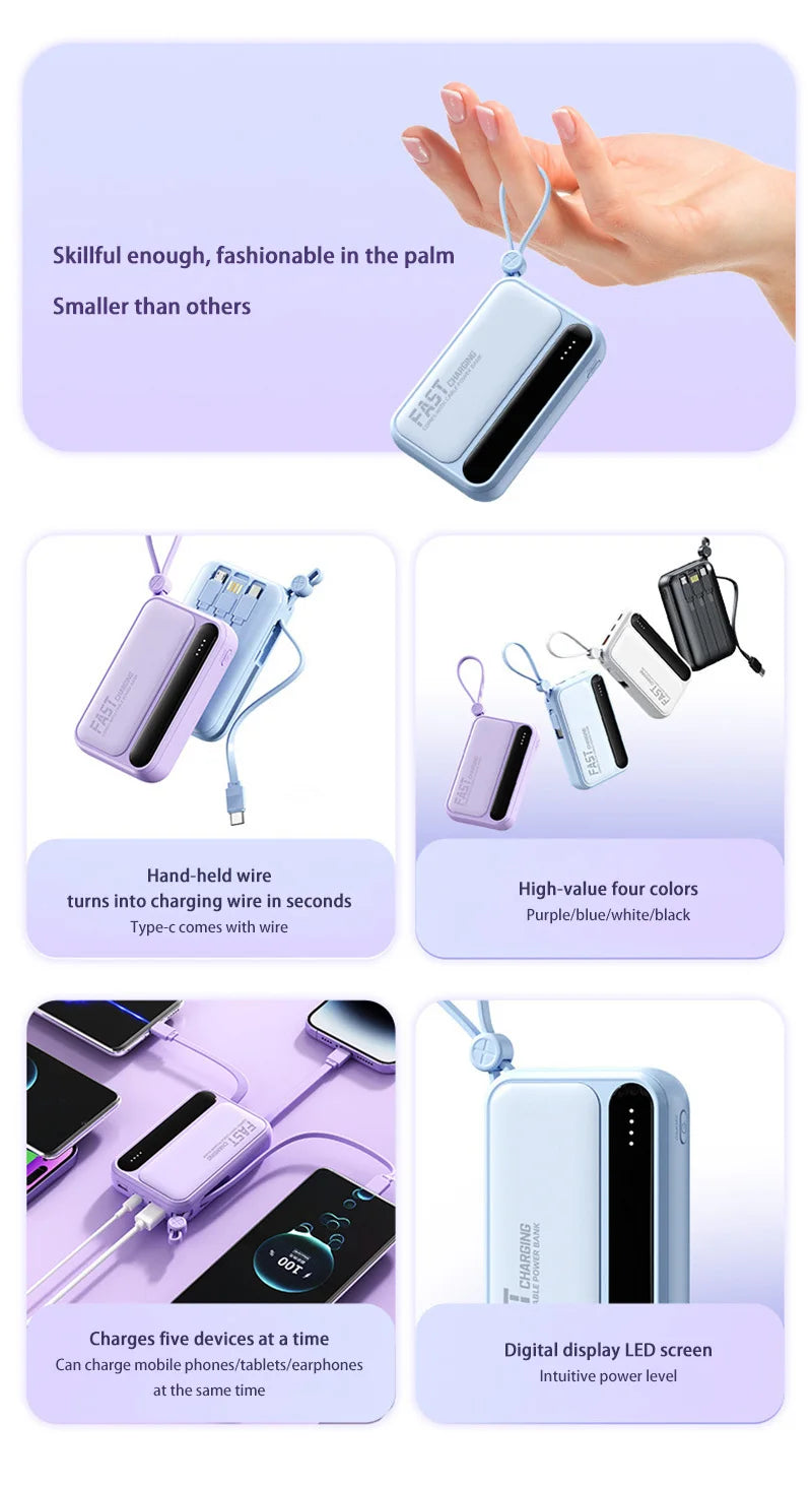 Power Bank Premium con cables 4 en 1 y pantalla digital
