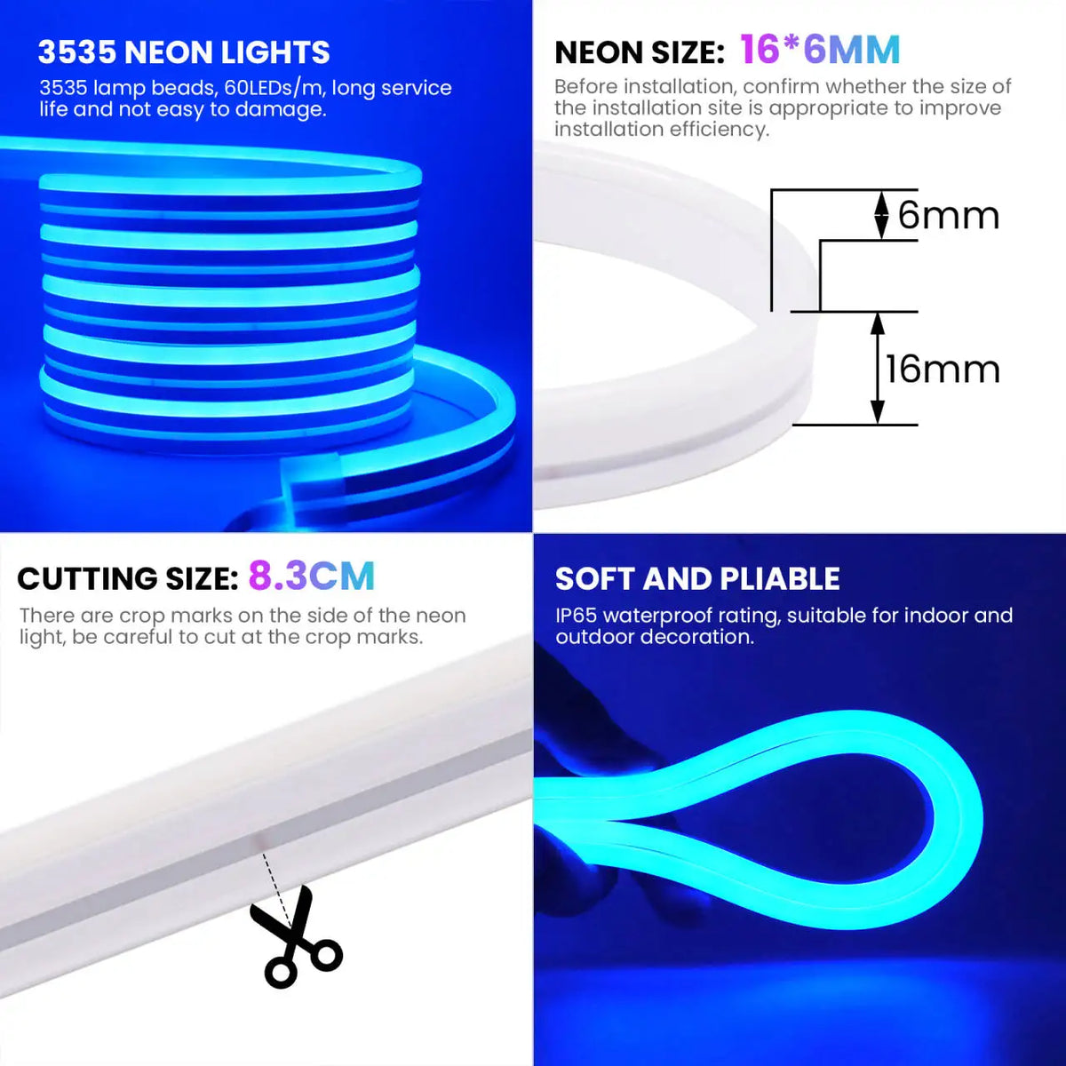 Premium RGB LED Neon LED Strip Light with Music Sync