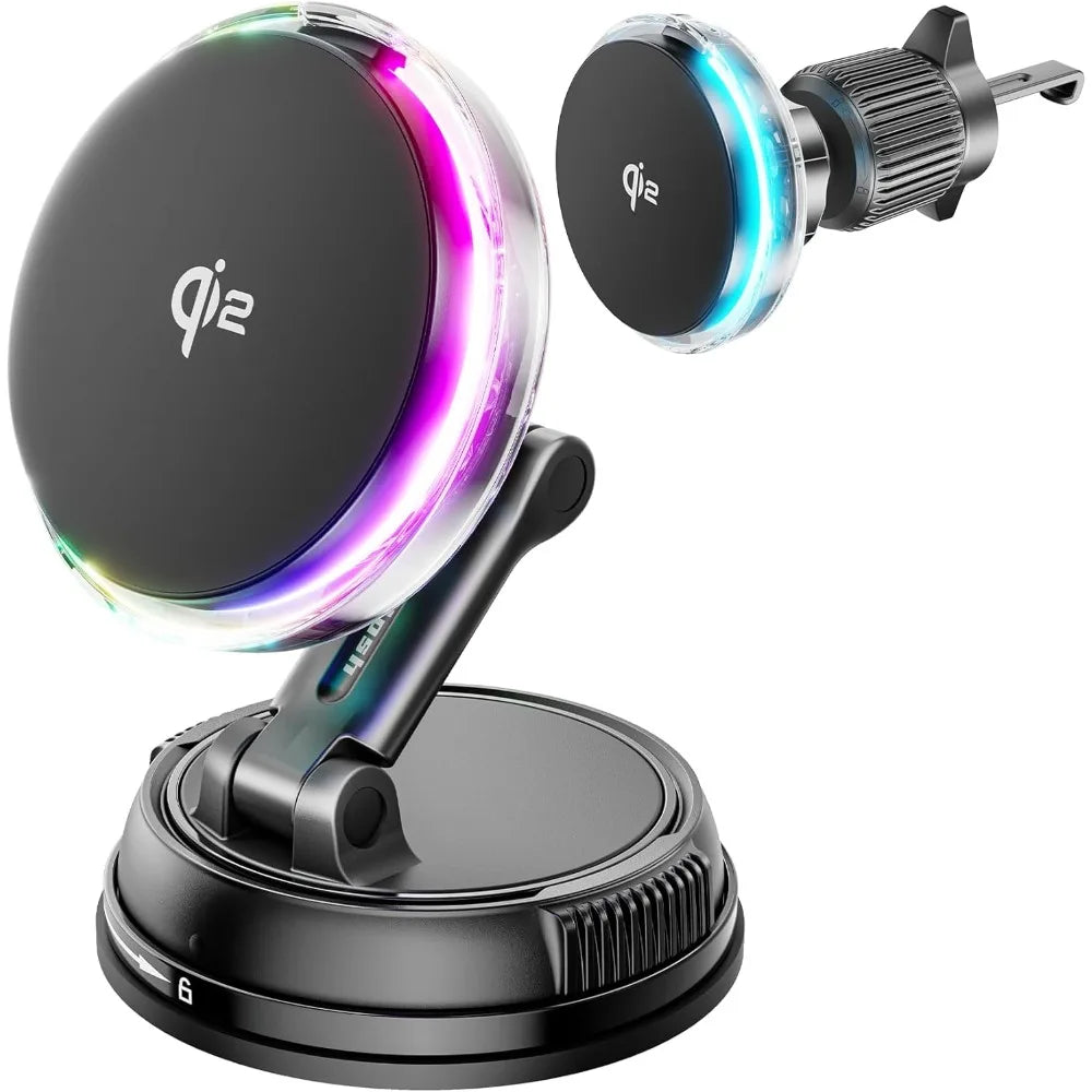 Premium Qi2 Magnetic Wireless Car Mount Charger with Cooling Fan