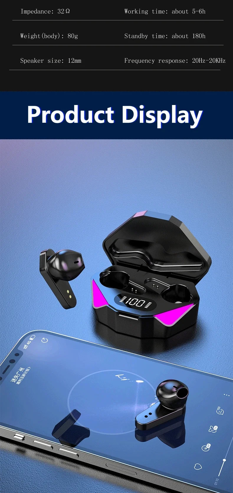 Premium TWS Earphones Wireless Gaming Earbuds