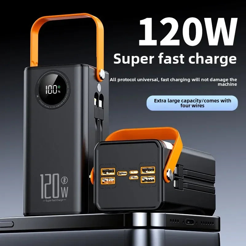 Premium Power Bank with 4 Built in Cables for Outdoor & Travel