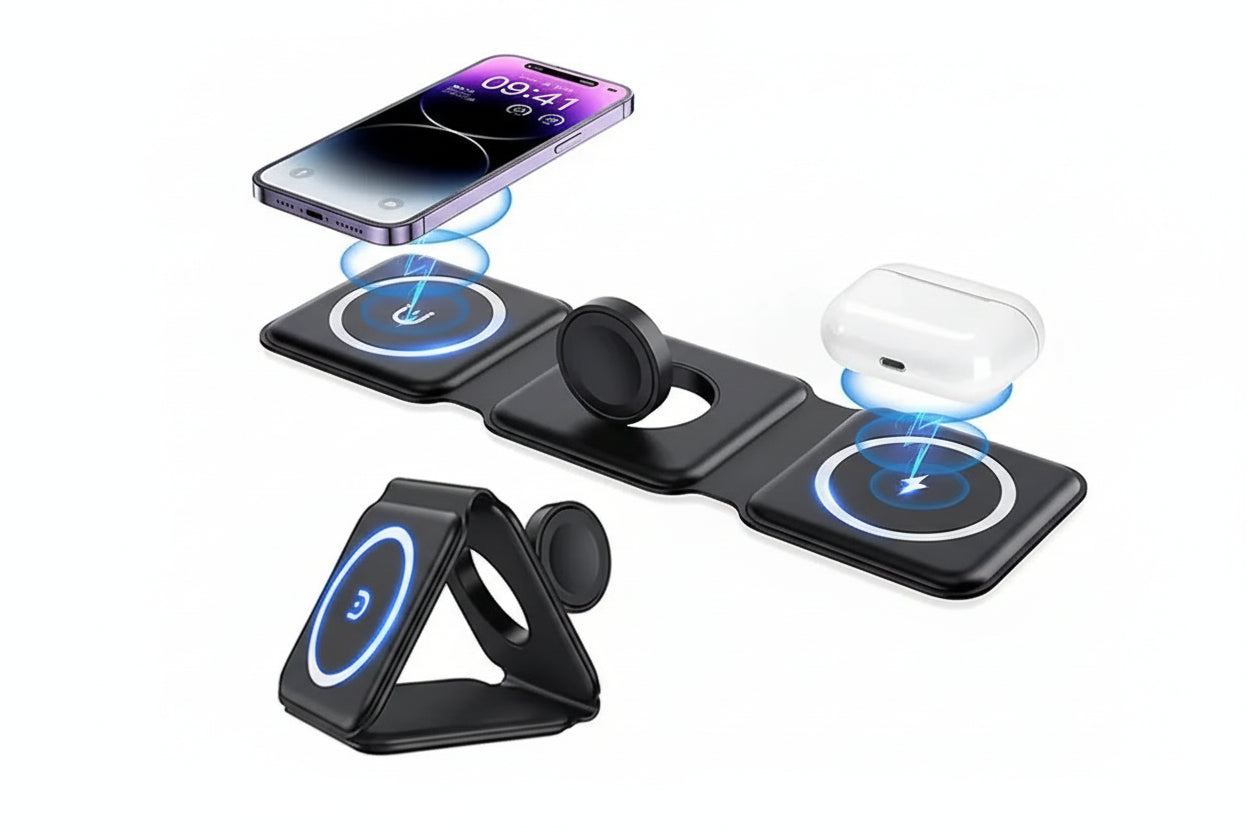 Premium Magnetic Folding 3 in 1 Wireless Charging Station
