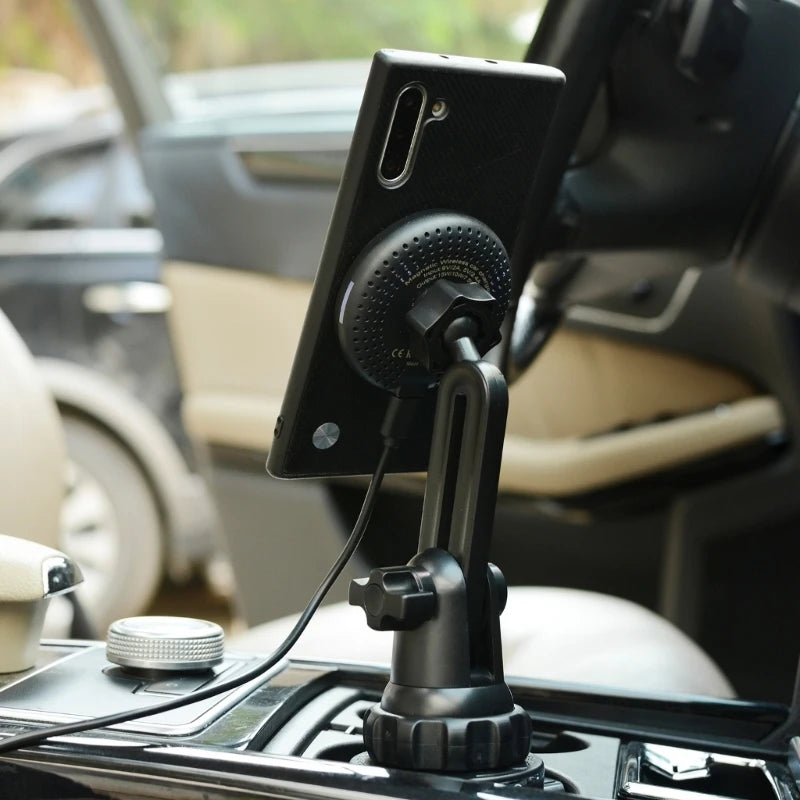Soporte para portavasos con cargador inalámbrico MagSafe premium para coche