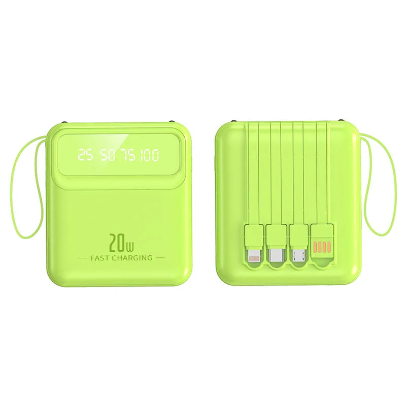 Premium Compact Power Bank with Built in Cables