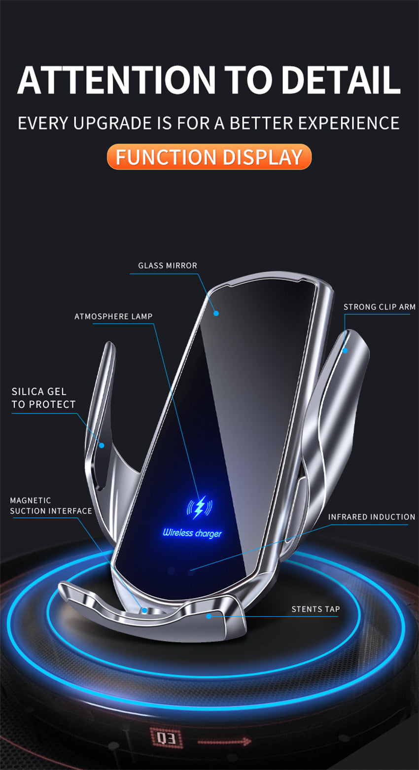 Premium Smart Sensor Car Wireless Charger
