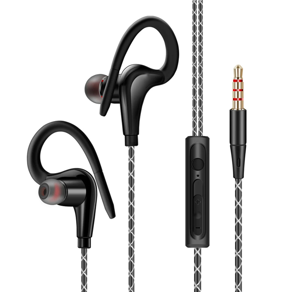 Premium Wired Sports Earbuds with Ear Hooks