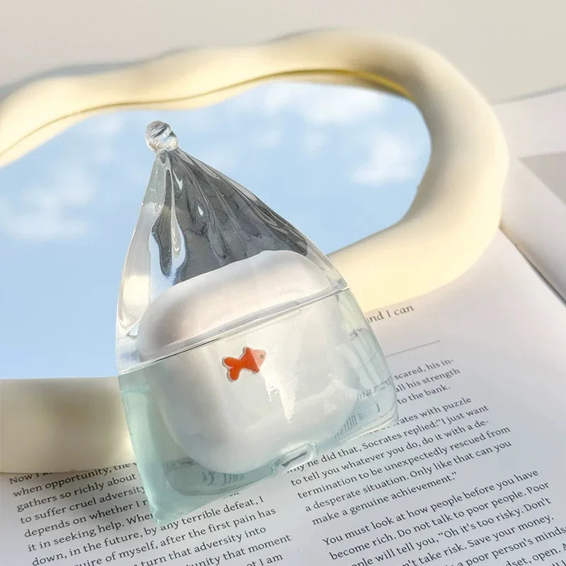 Premium Liquid Cute Fish Silicone Earbuds Case