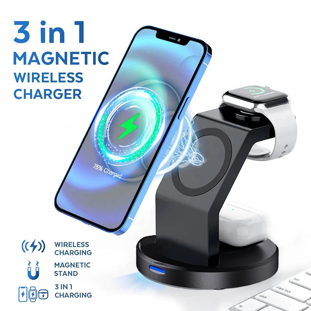 Premium 3 in 1 MagSafe Magnetic Wireless Charging Stand