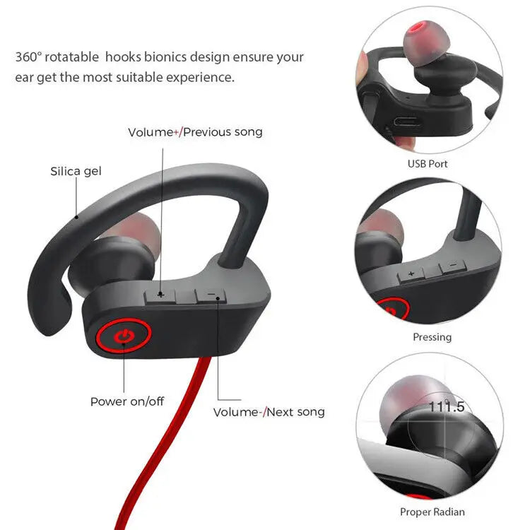 Auriculares deportivos inalámbricos premium con banda magnética para el cuello