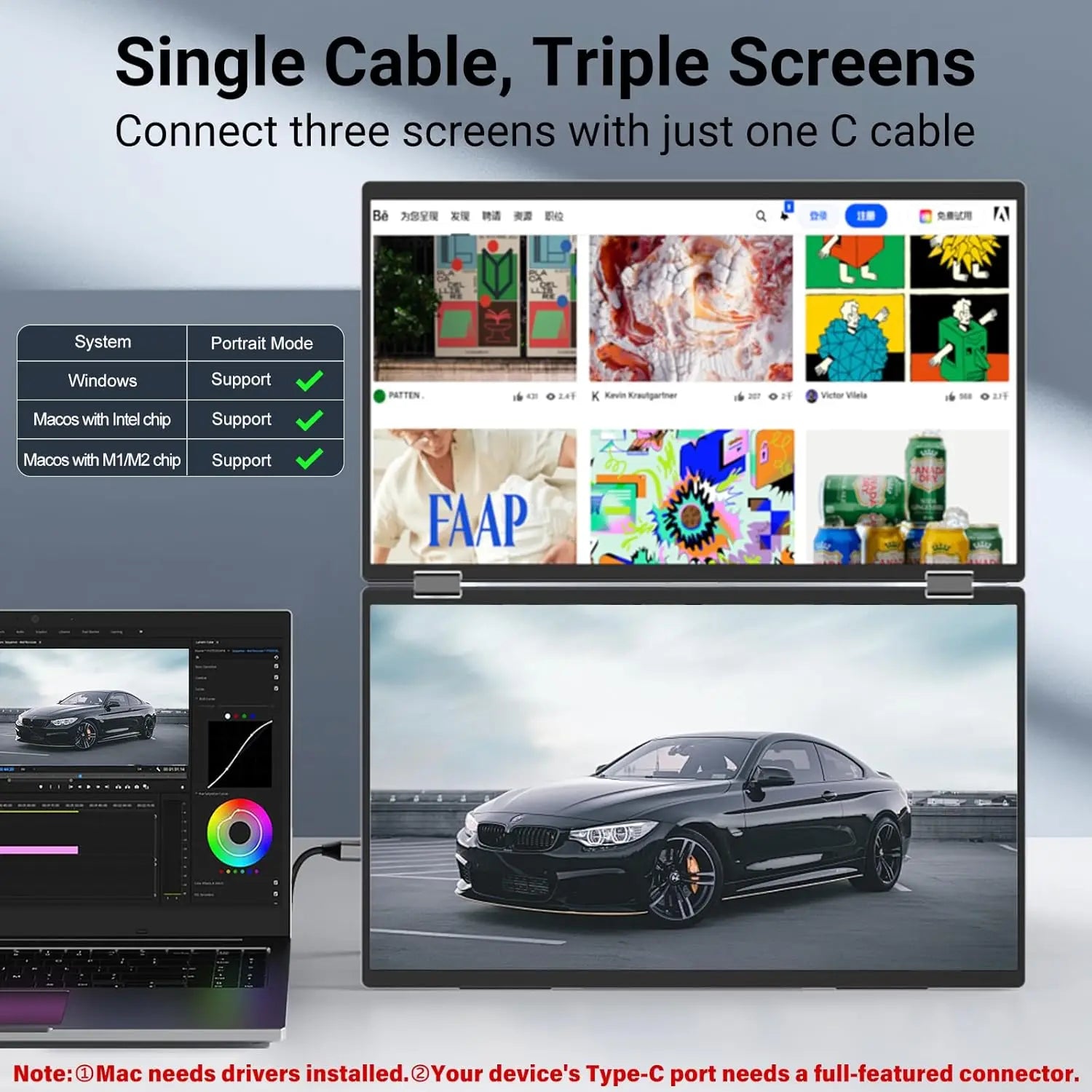 Premium 15.6 Inch Dual Portable Monitor