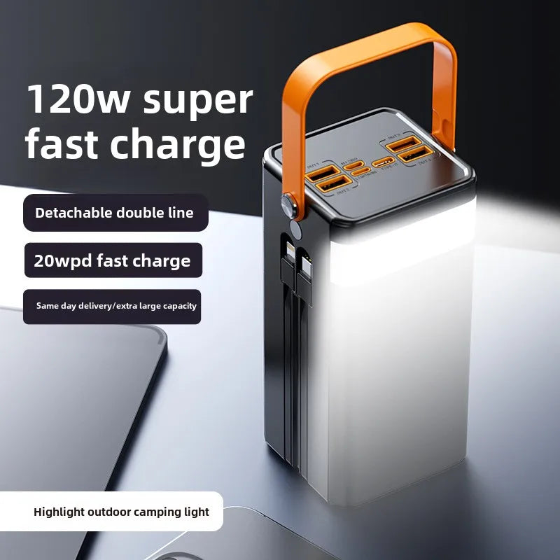 Premium Power Bank with 4 Built in Cables for Outdoor & Travel