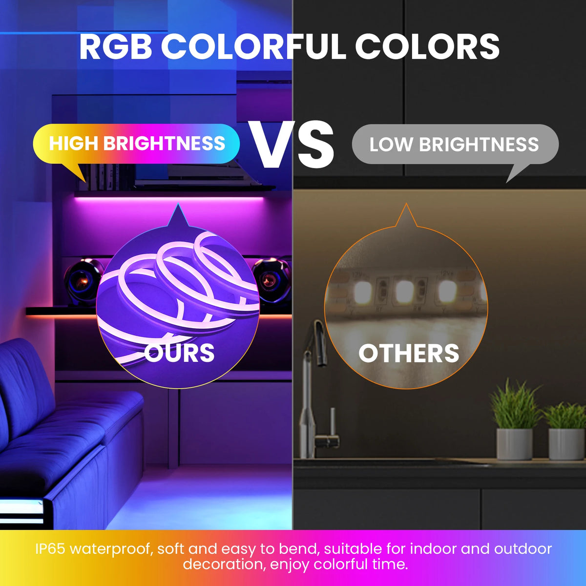 Premium RGB LED Neon LED Strip Light with Music Sync