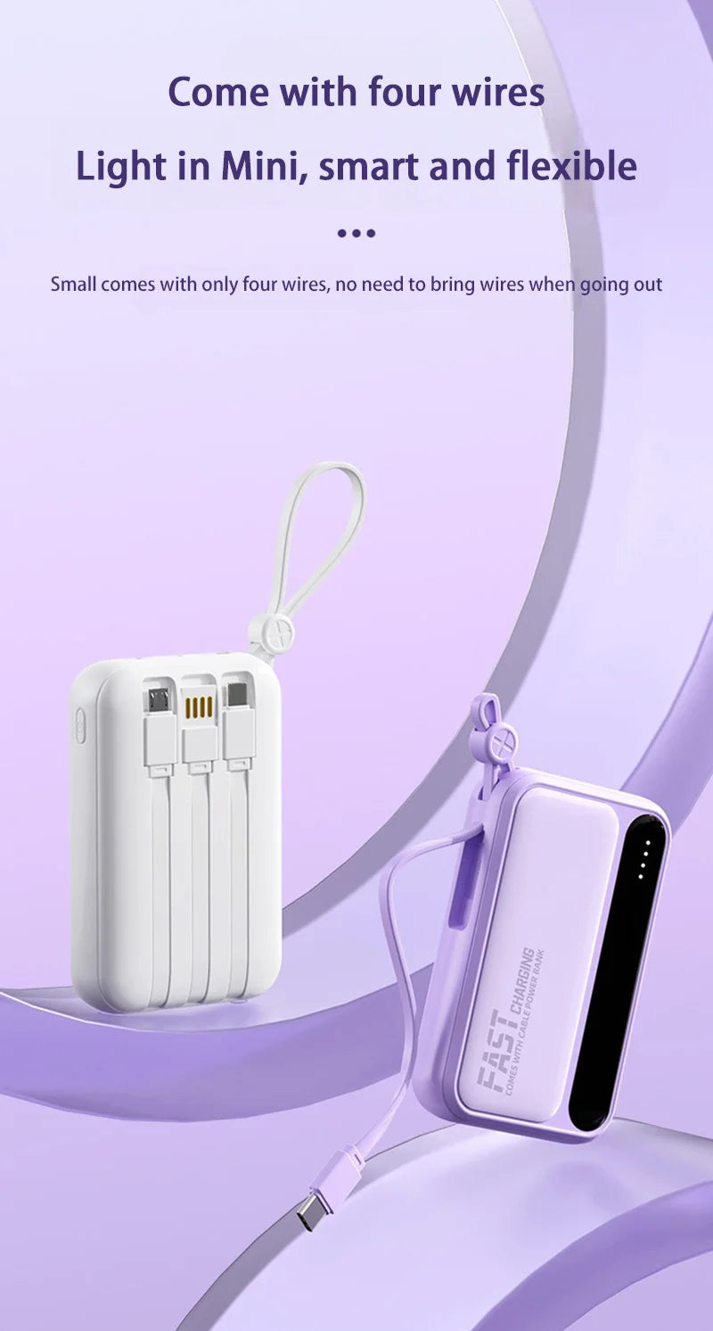 Power Bank Premium con cables 4 en 1 y pantalla digital