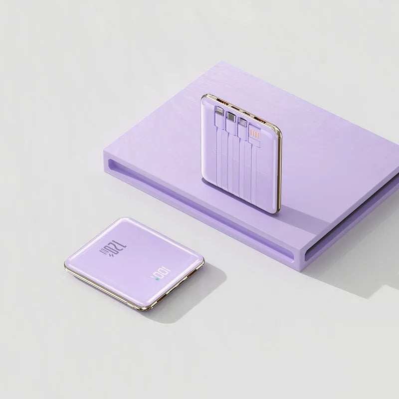 Power Bank premium ultradelgado con cables integrados