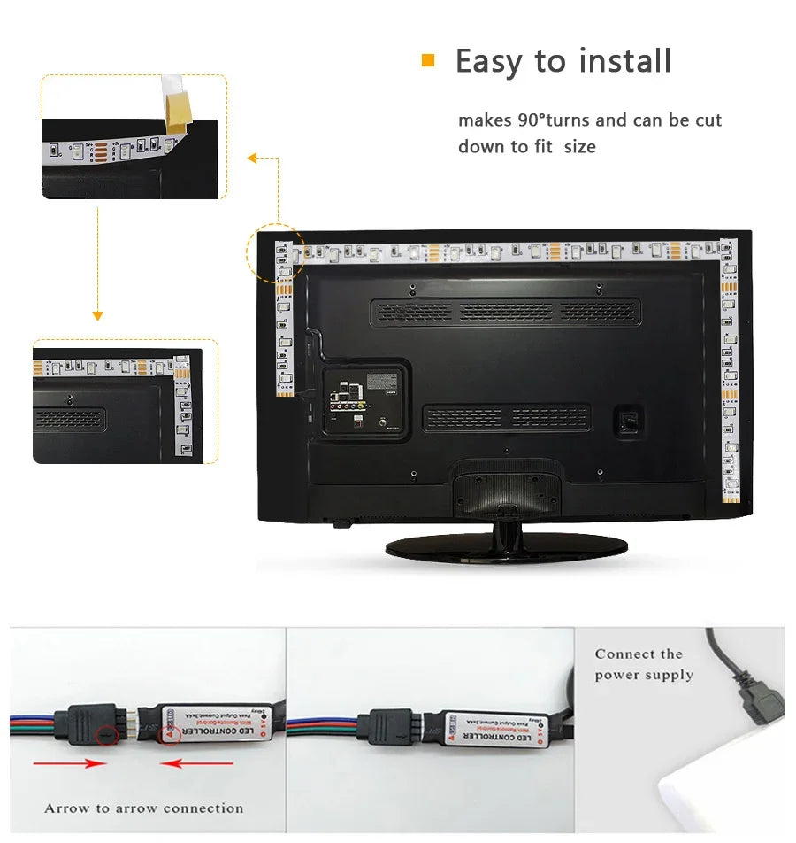 Tiras de luces LED RGB premium con sincronización de música