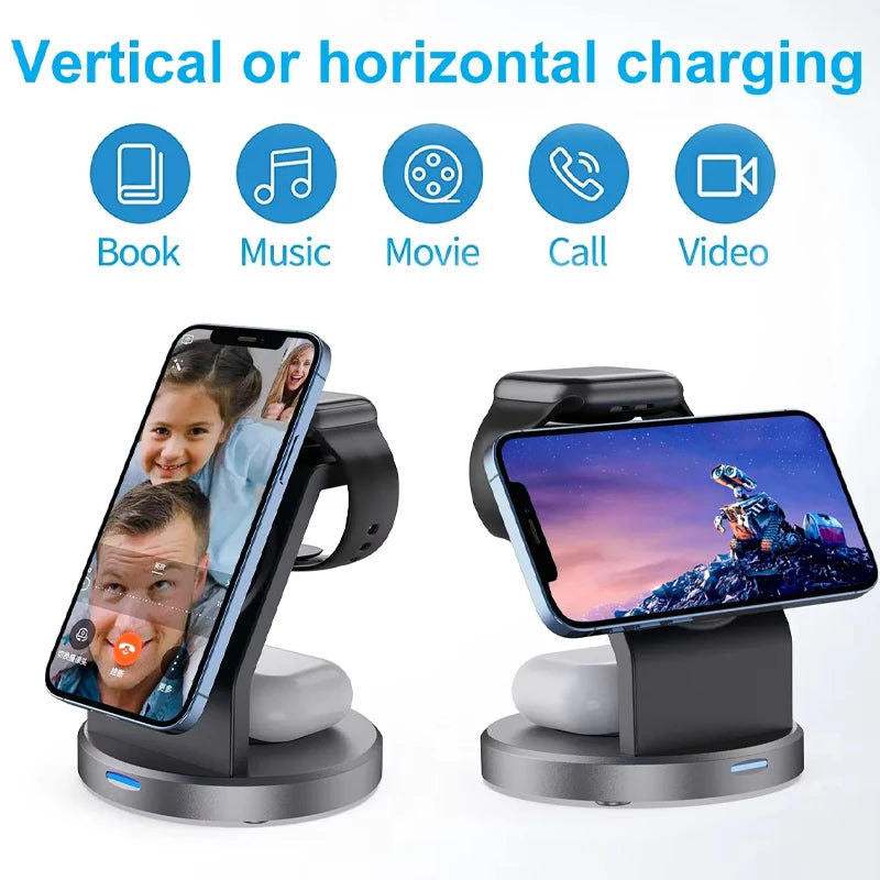 Premium 3 in 1 MagSafe Magnetic Wireless Charging Stand