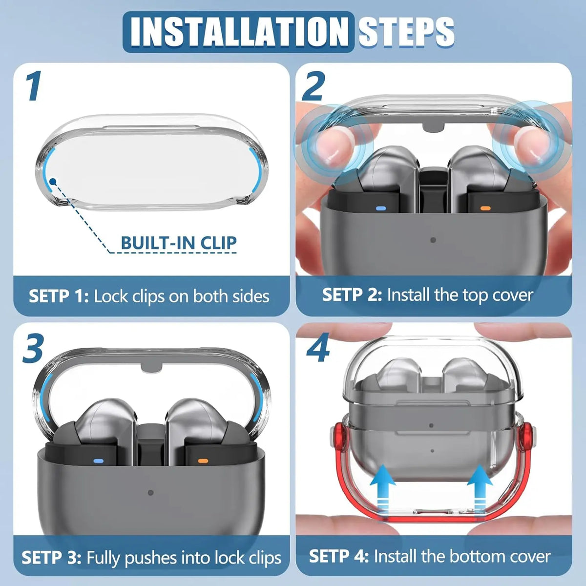 Premium Clear Case for Wireless Earbuds