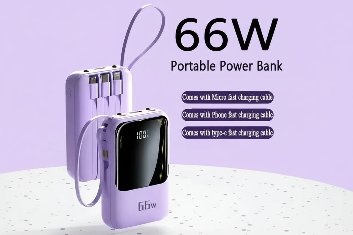 Power Bank premium con cables integrados