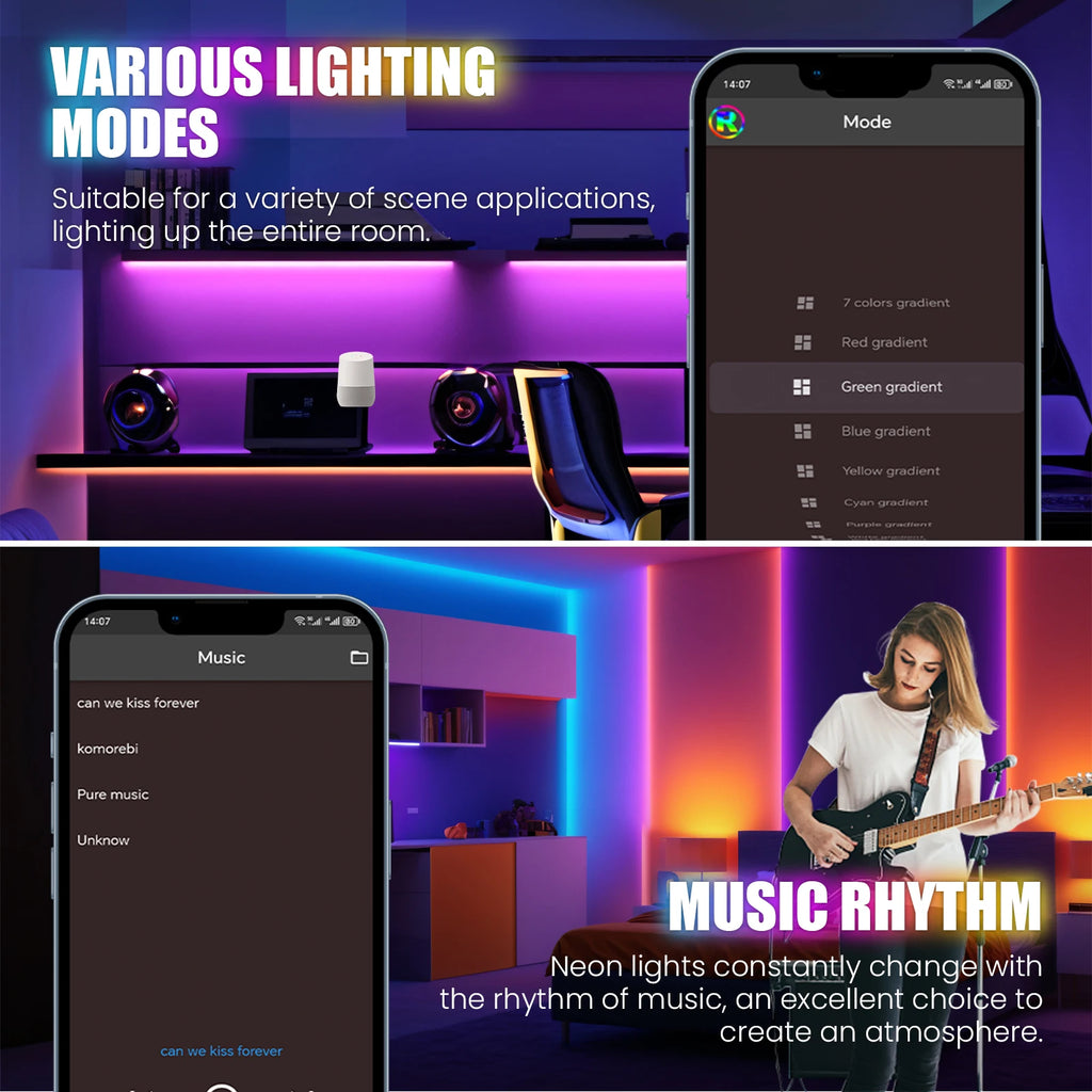 Premium RGB LED Neon LED Strip Light with Music Sync