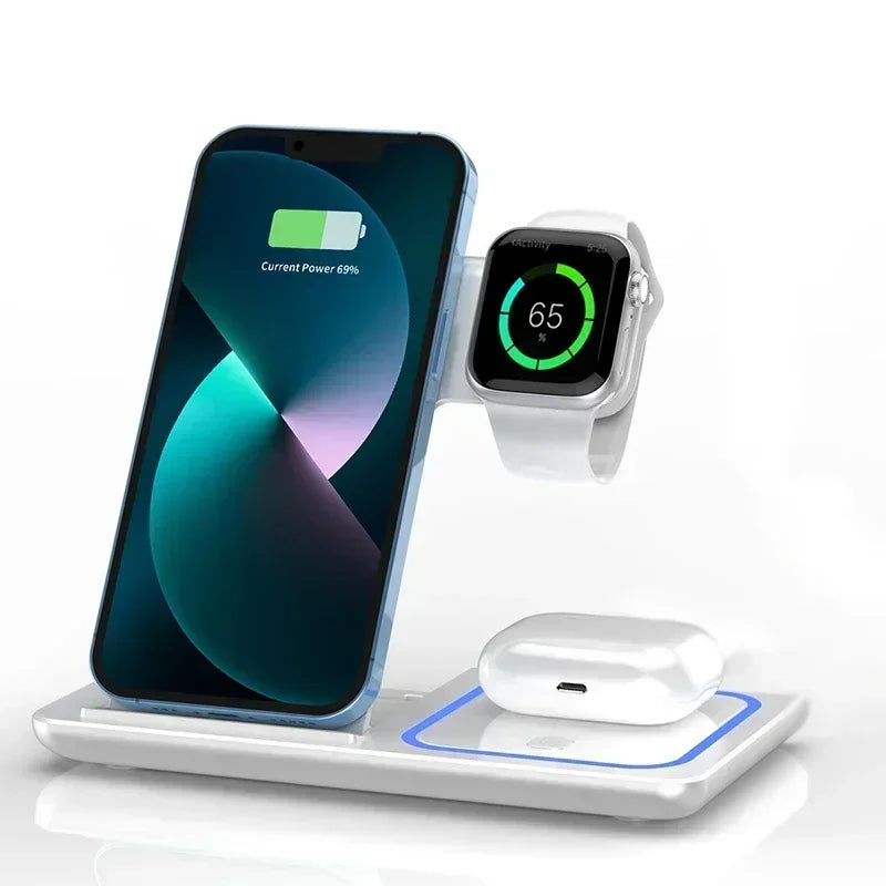 Premium 3 in 1 Foldable Wireless Travel Charger Stand