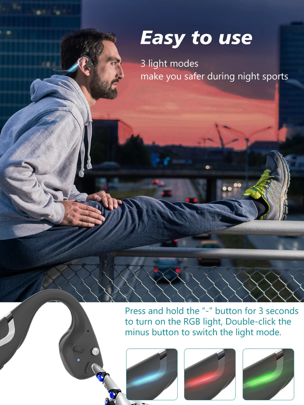 Premium Bone Conduction Bluetooth Headphones for Sports & Cycling