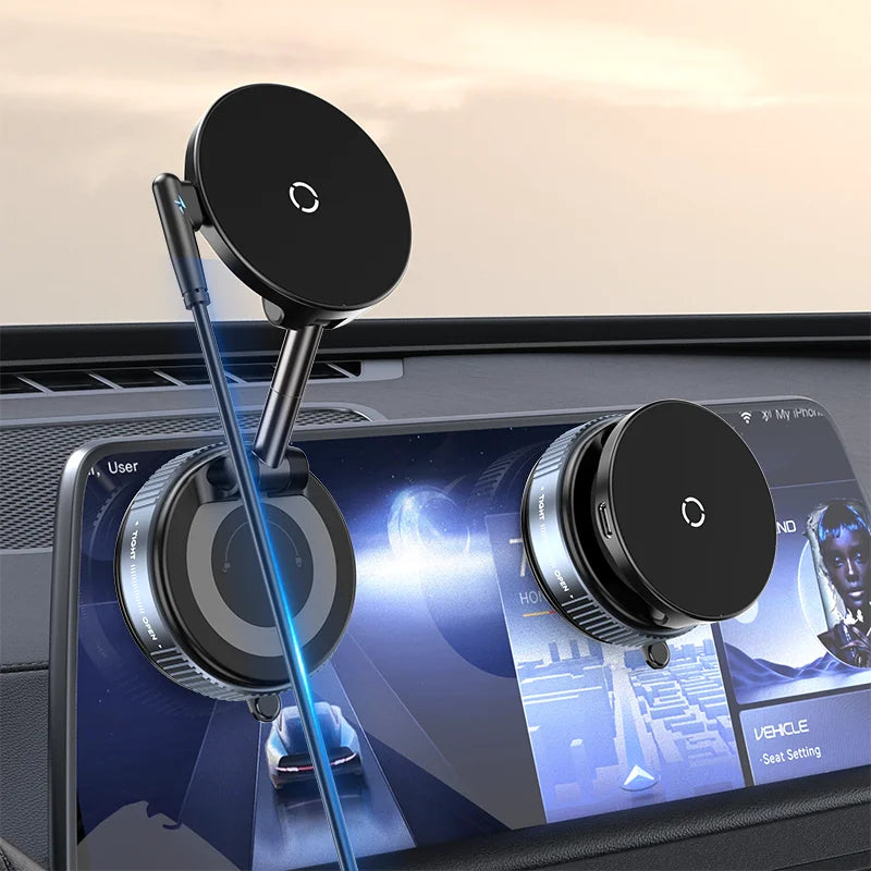 premium MagSafe Magnetic Wireless Charger with Vacuum Suction Mount
