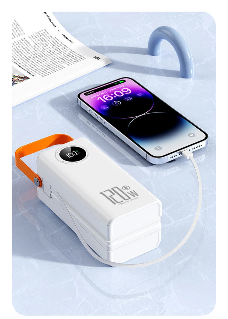 Premium Power Bank with 4 Built in Cables for Outdoor & Travel