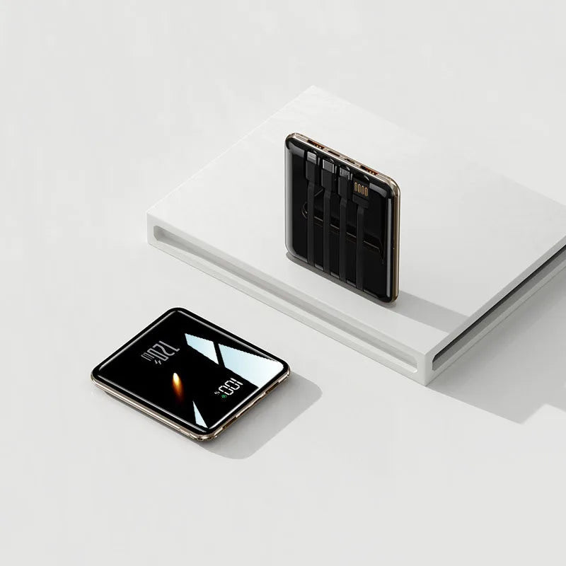 Power Bank premium ultradelgado con cables integrados