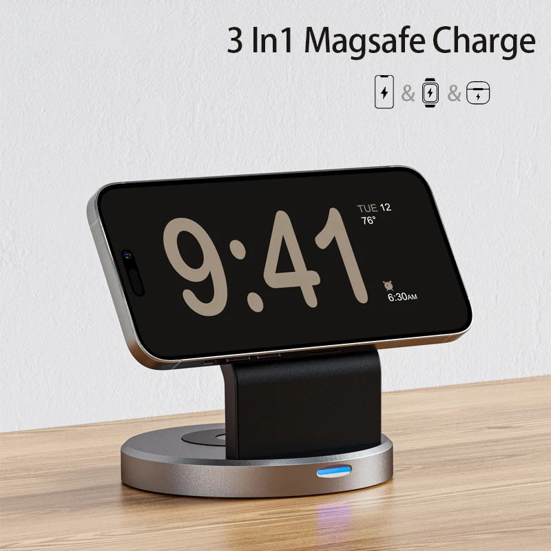 Premium 3 in 1 MagSafe Magnetic Wireless Charging Stand