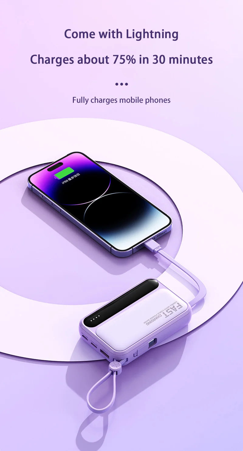 Power Bank Premium con cables 4 en 1 y pantalla digital
