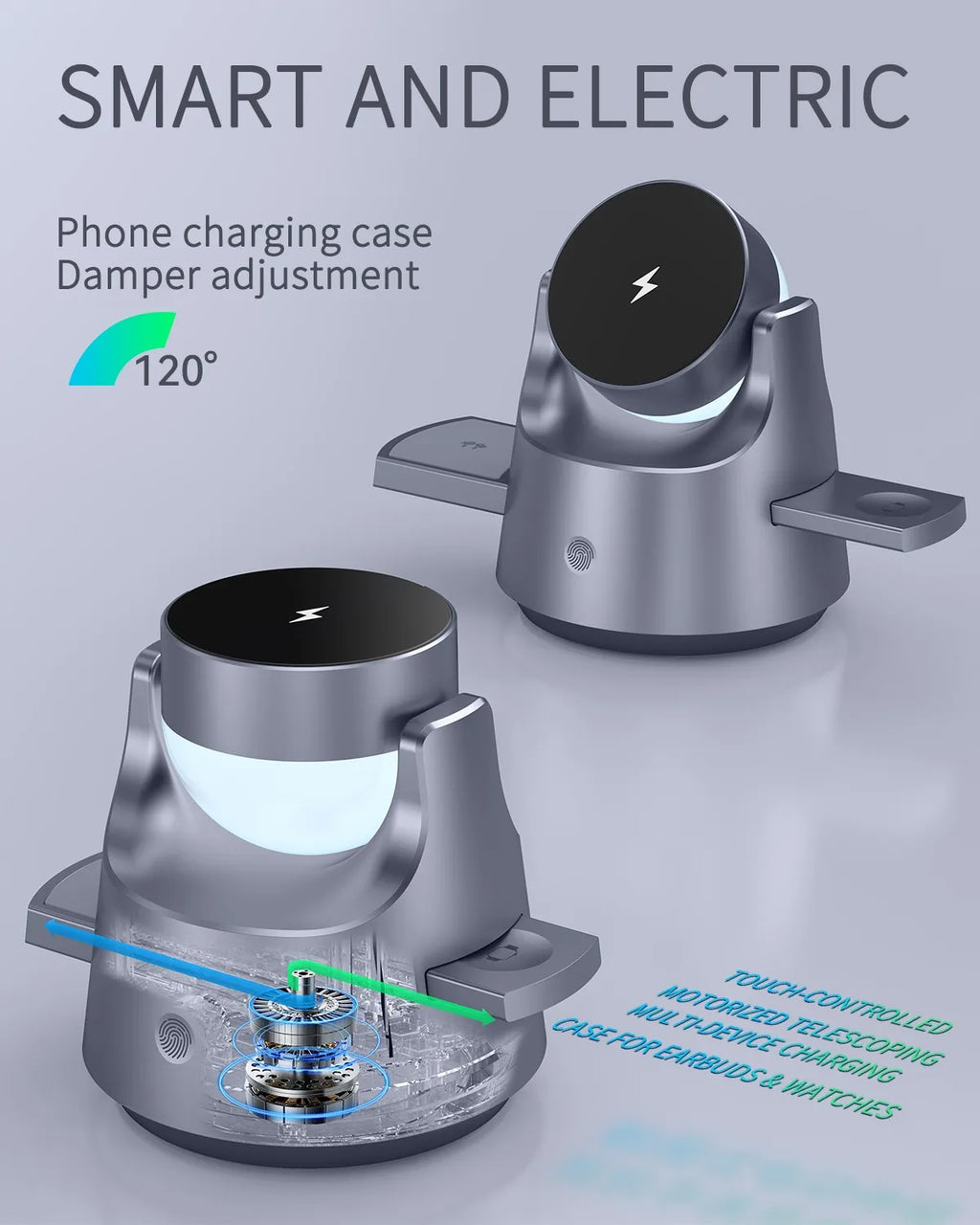 Premium 3 in 1 Magnetic Wireless Charger with Night Light