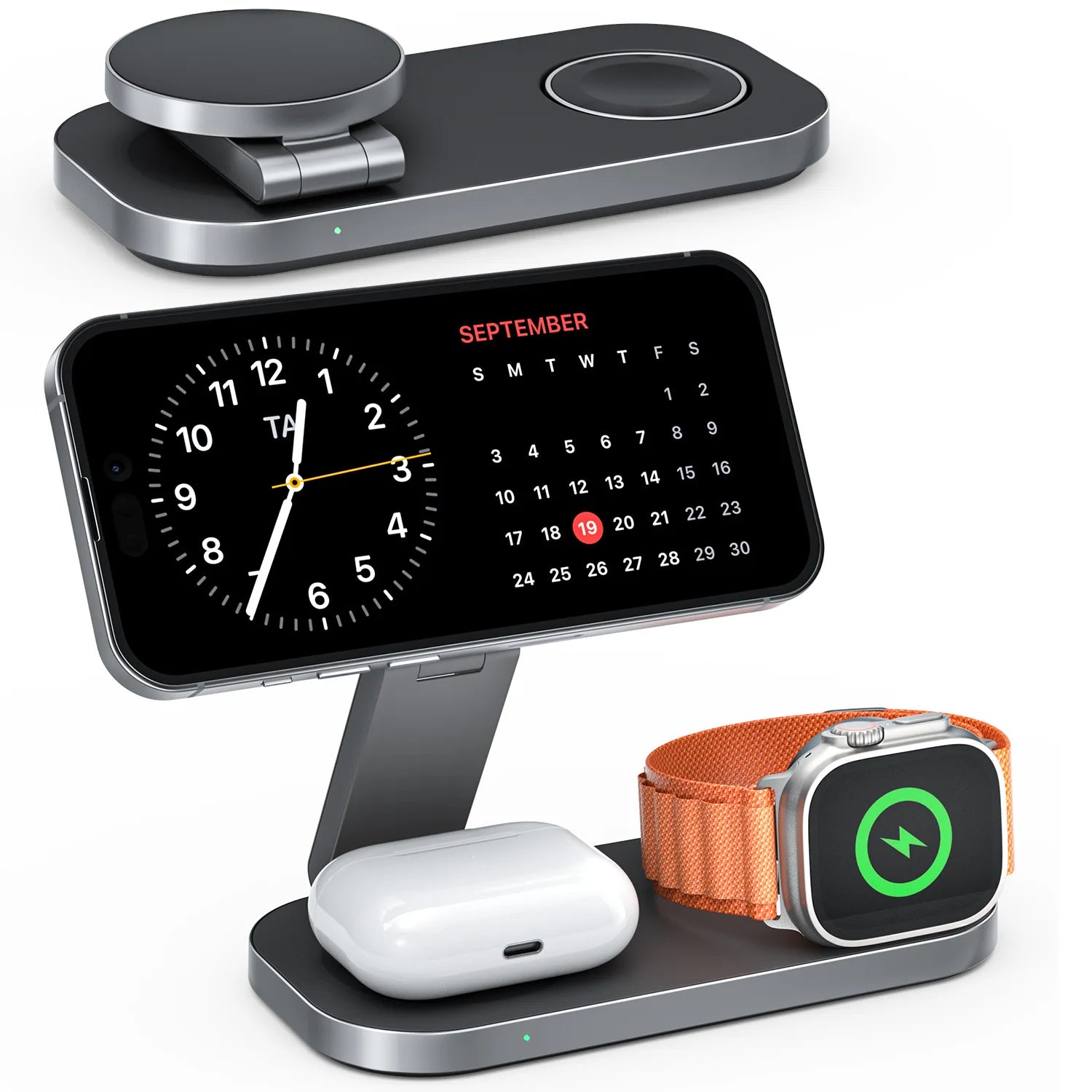 Premium Qi2 3 in 1 Foldable Magnetic Wireless Charger Stand