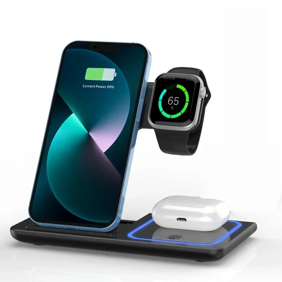 Premium 3 in 1 Foldable Wireless Travel Charger Stand
