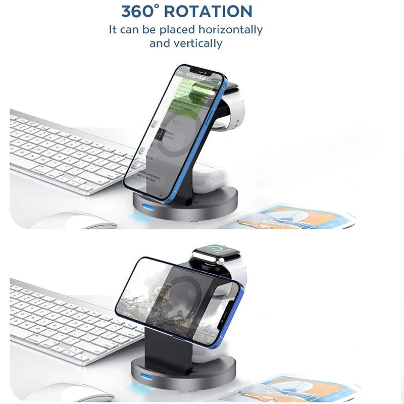 Premium 3 in 1 MagSafe Magnetic Wireless Charging Stand