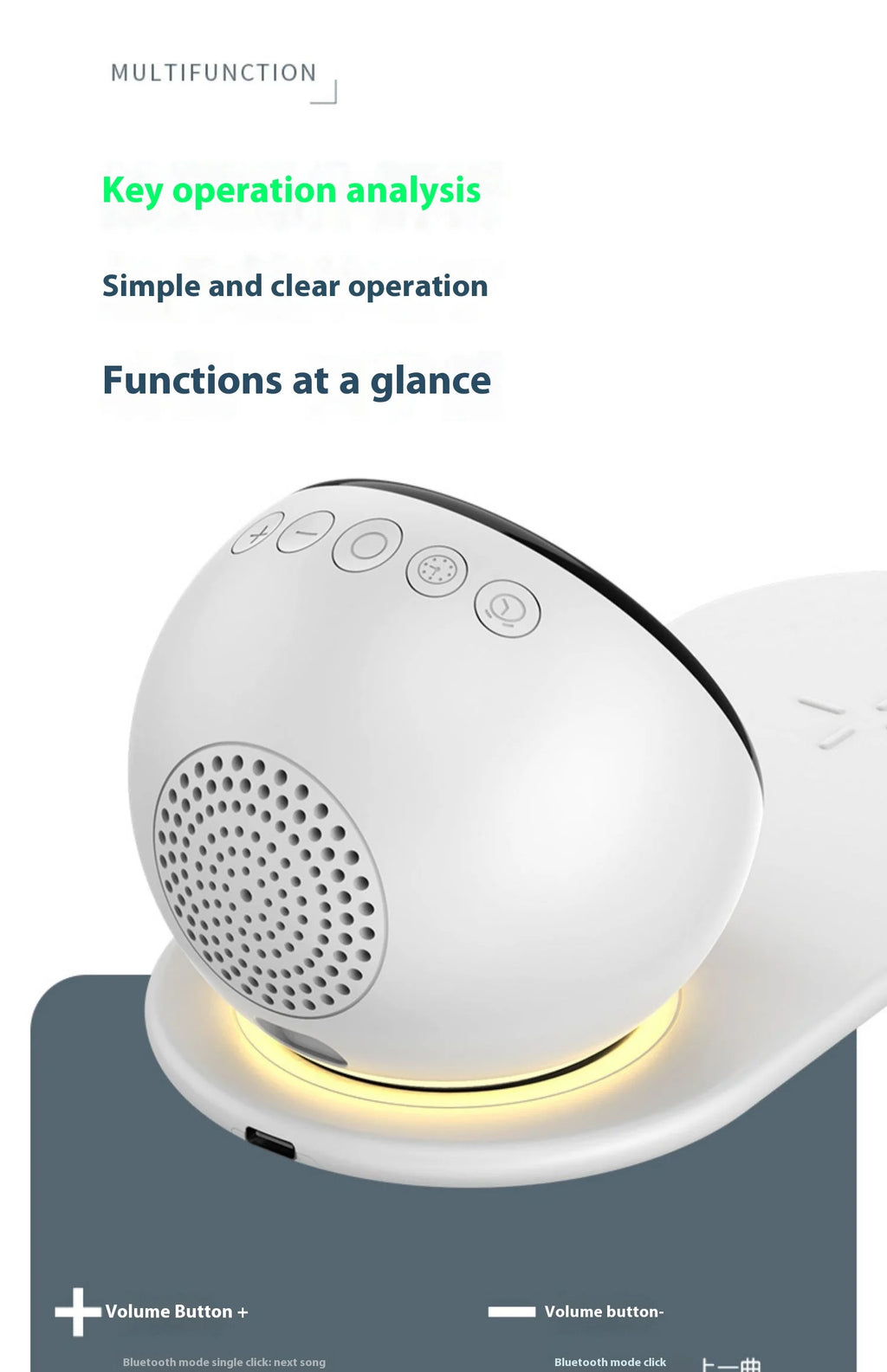 Reloj despertador con carga inalámbrica premium y luz nocturna