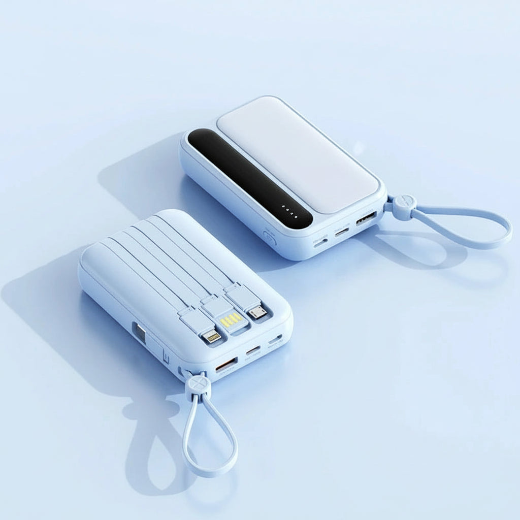 Power Bank Premium con cables 4 en 1 y pantalla digital