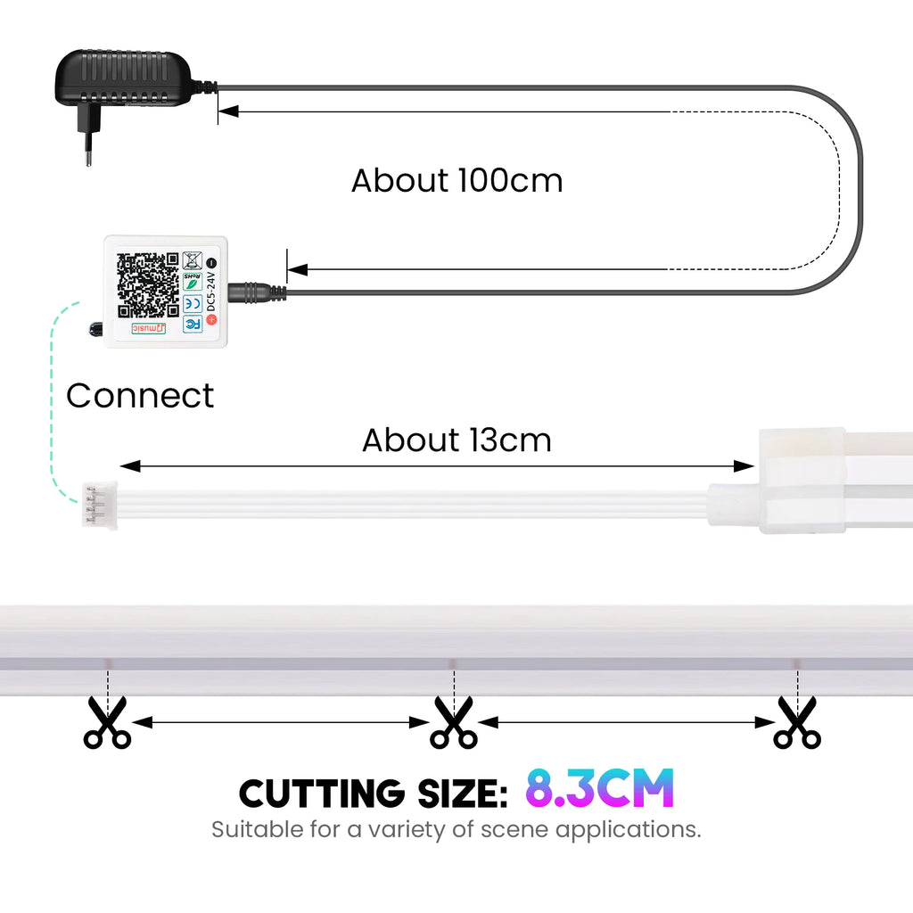 Premium RGB LED Neon LED Strip Light with Music Sync
