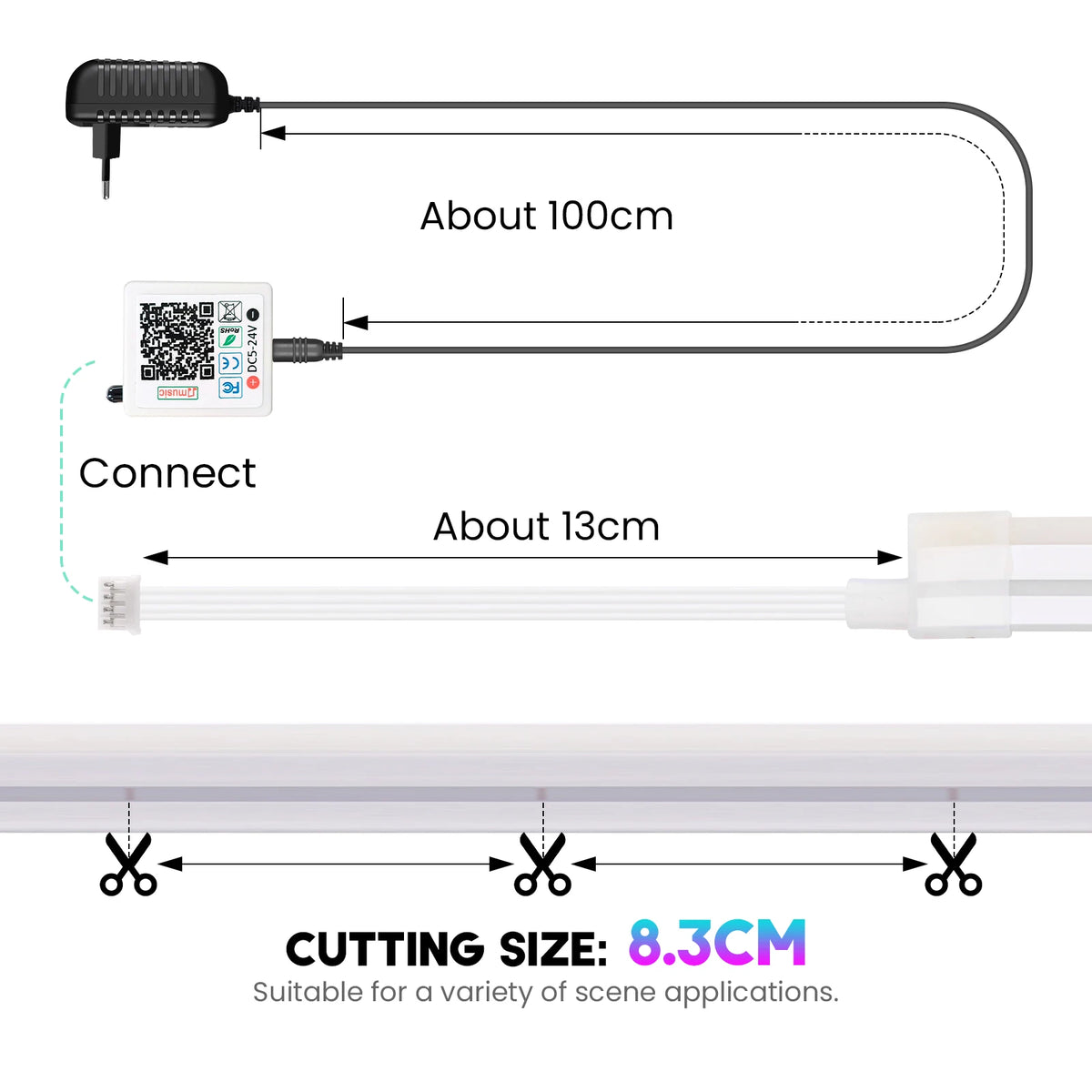 Premium RGB LED Neon LED Strip Light with Music Sync