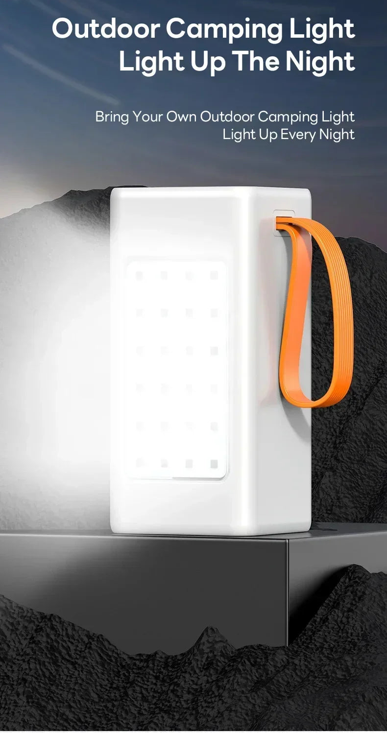 Batería externa prémium de alta potencia con cable integrado para portátil y iPhone