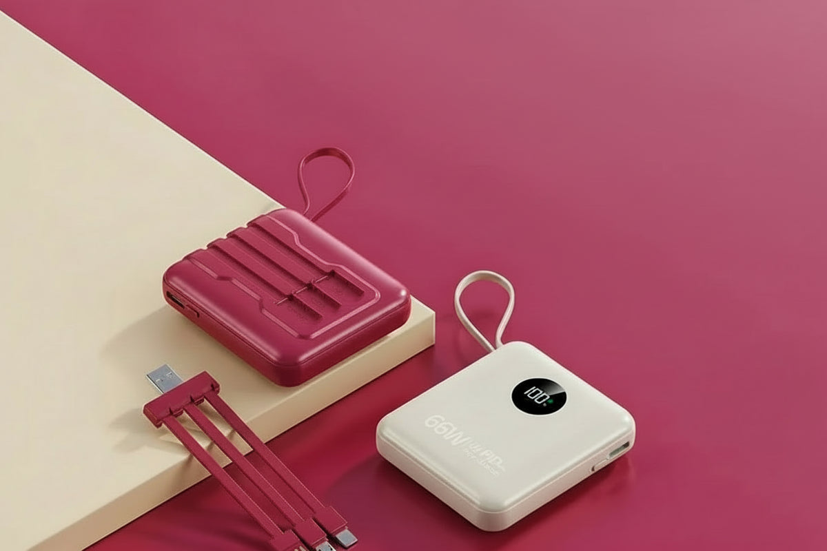 Power Bank Premium con cables integrados y carga rápida
