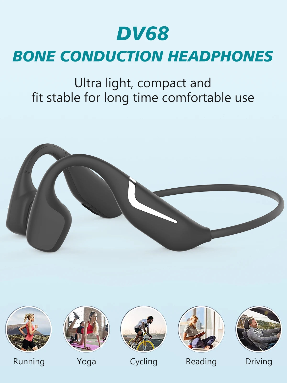 Premium Bone Conduction Bluetooth Headphones for Sports & Cycling