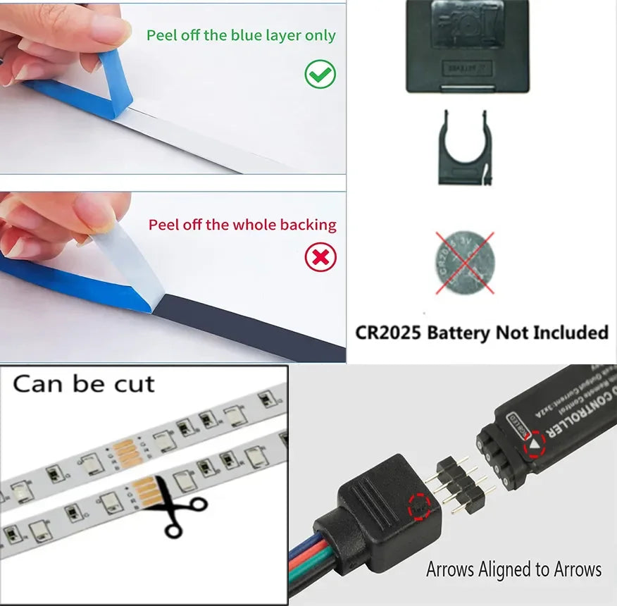 Tiras de luces LED RGB premium con sincronización de música